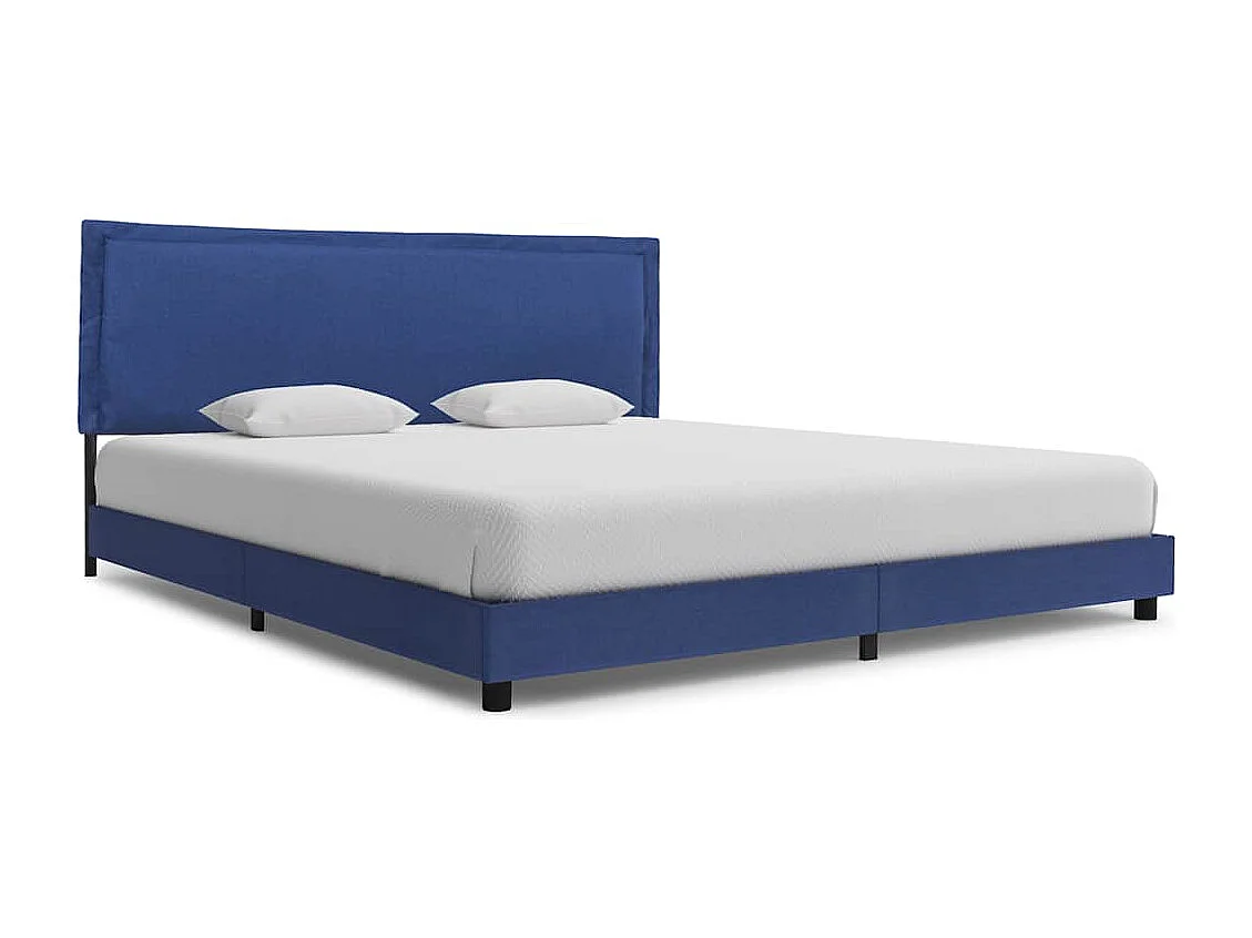 Berkfield Bed Frame without Mattress Blue Fabric 150x200 cm King Size