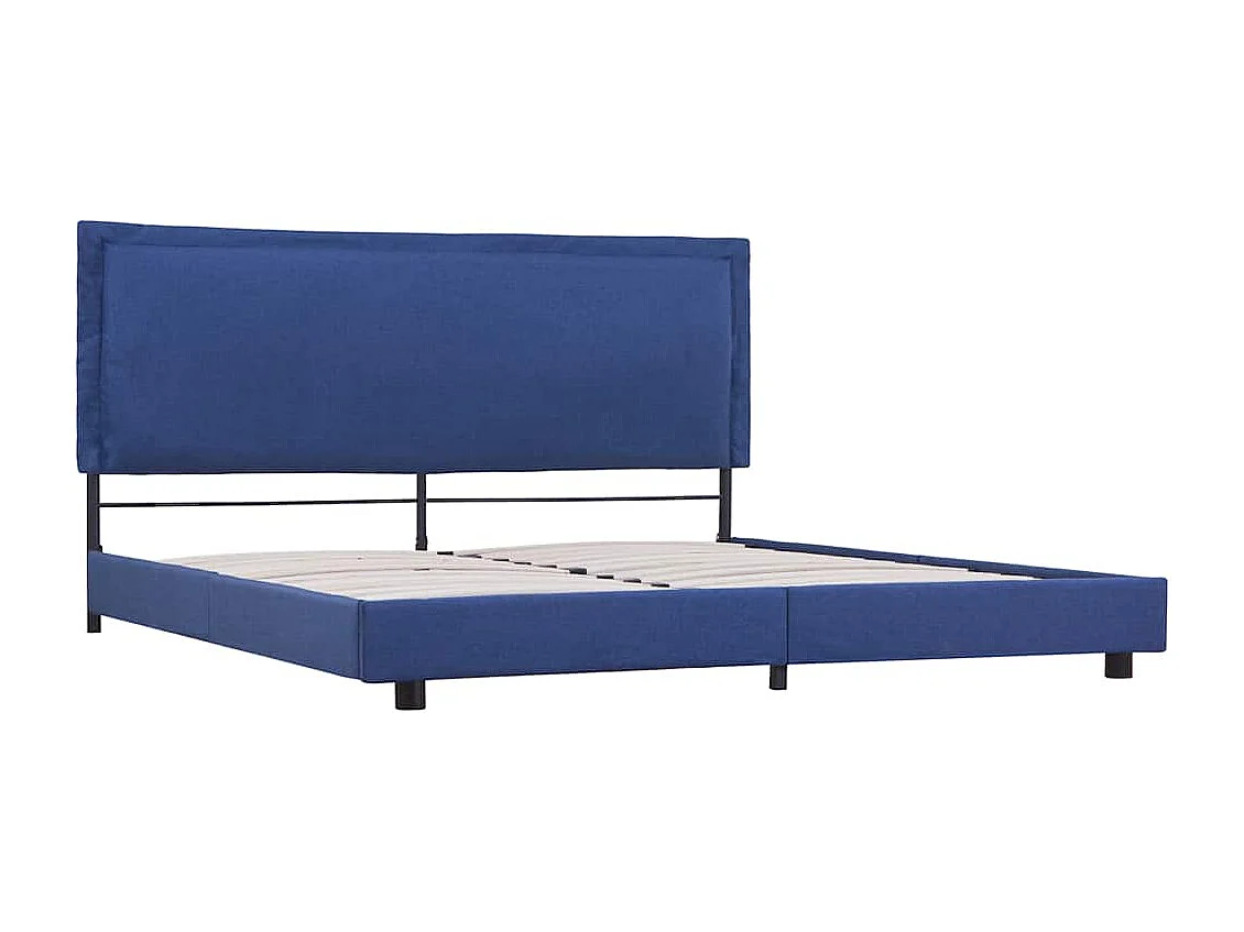Berkfield Bed Frame without Mattress Blue Fabric 150x200 cm King Size