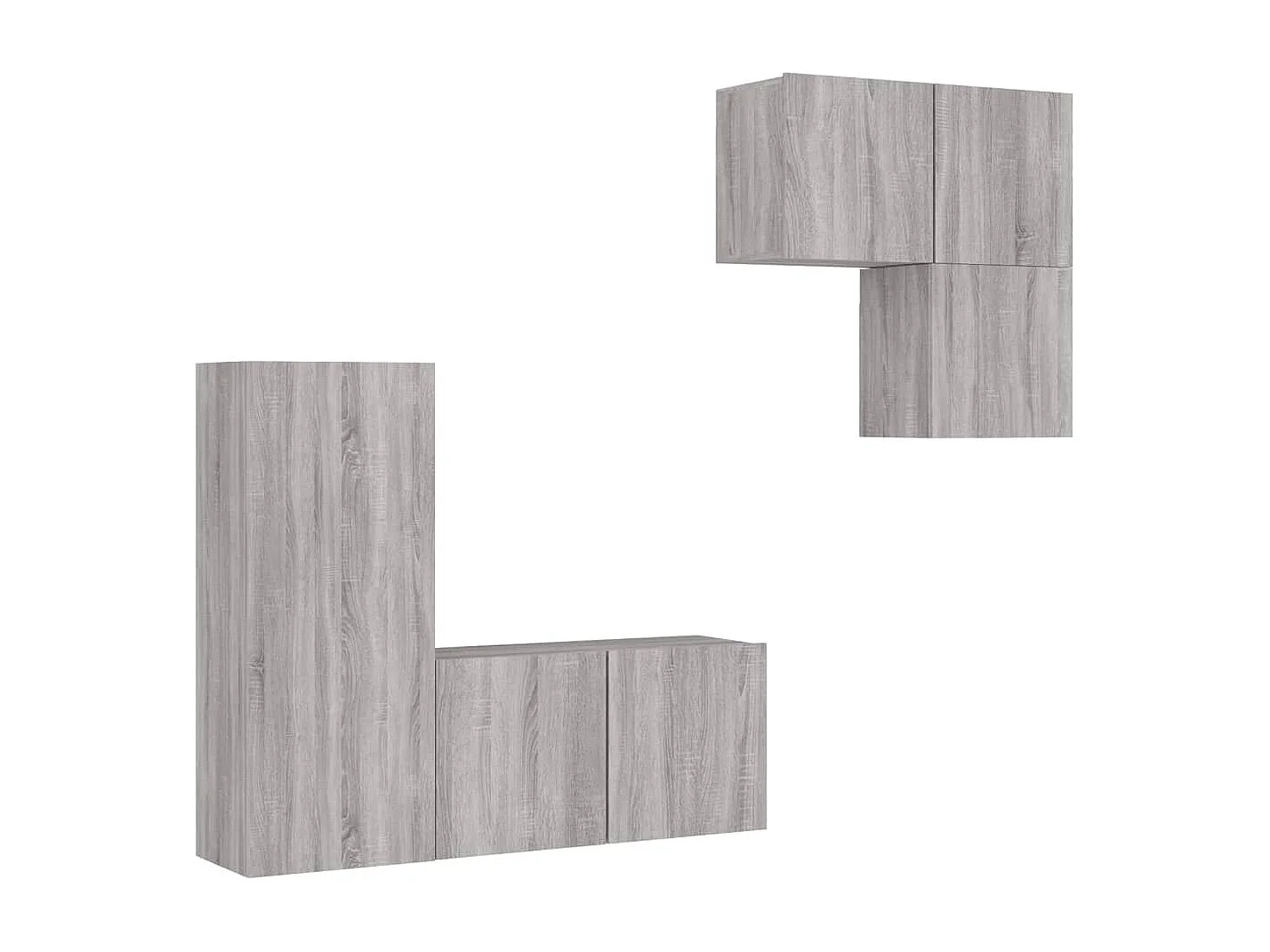 Berkfield 4 Piece TV Wall Units Grey Sonoma Engineered Wood