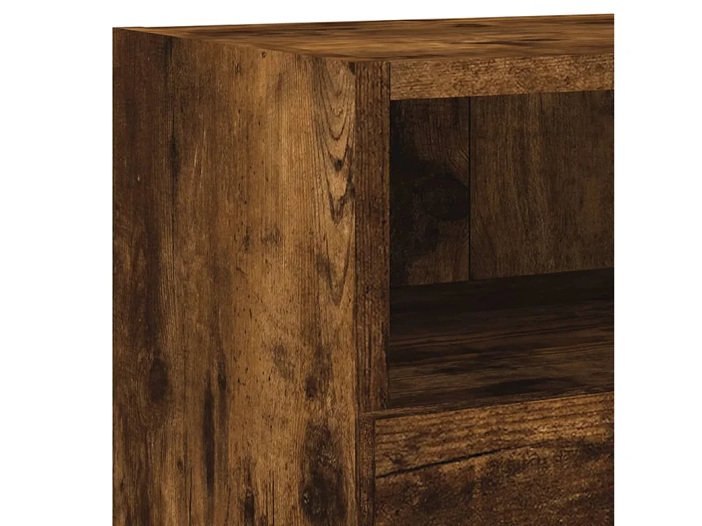 Berkfield 4 Piece TV Wall Units Smoked Oak Engineered Wood