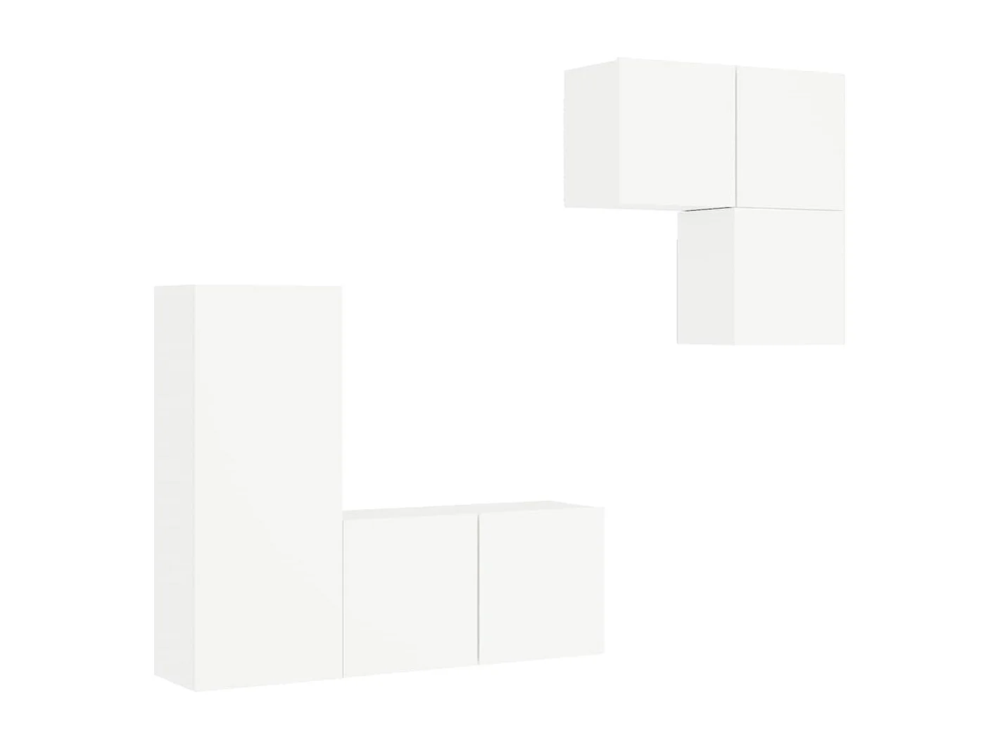 Berkfield 4 Piece TV Wall Units White Engineered Wood