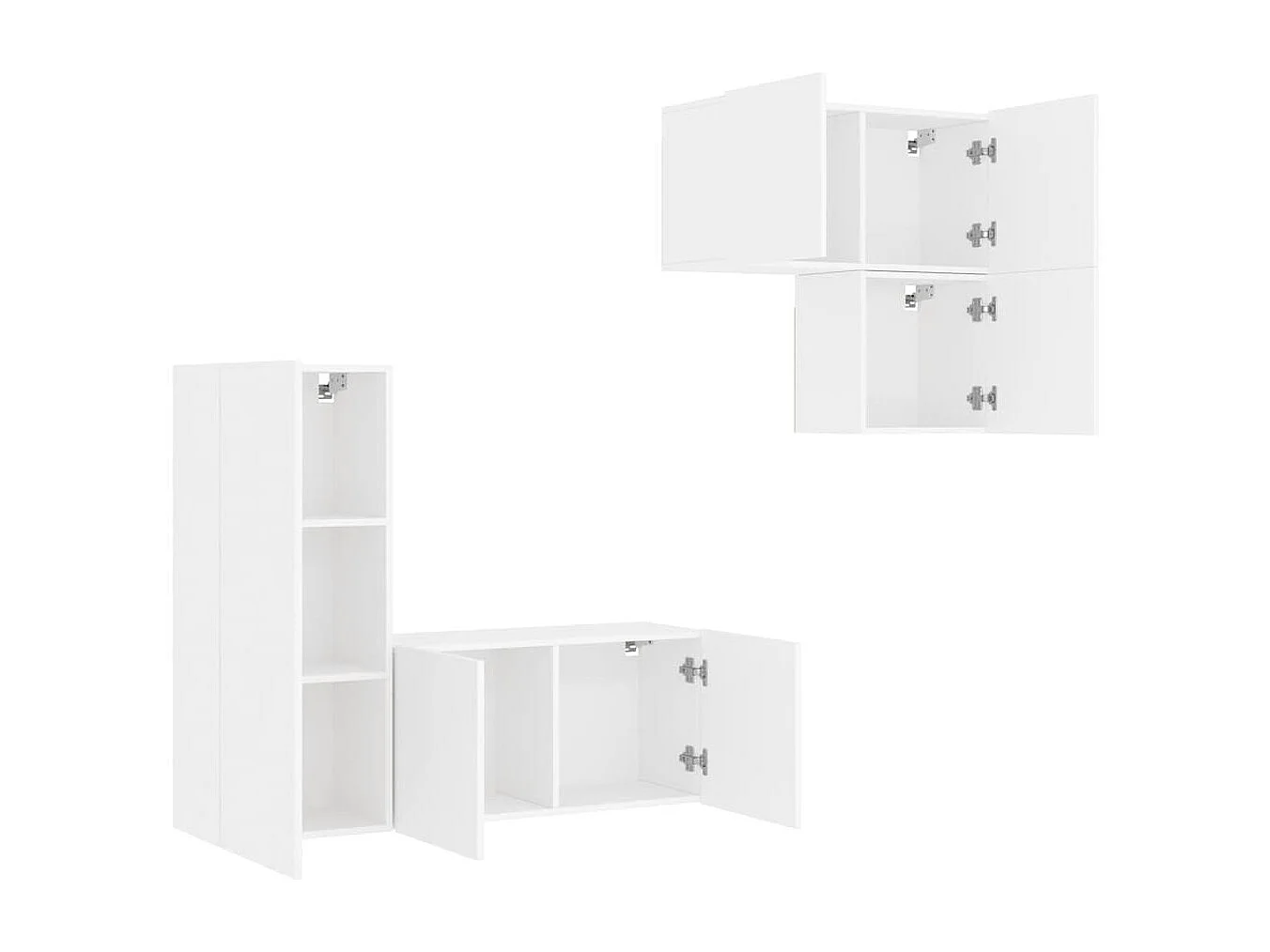 Berkfield 4 Piece TV Wall Units White Engineered Wood