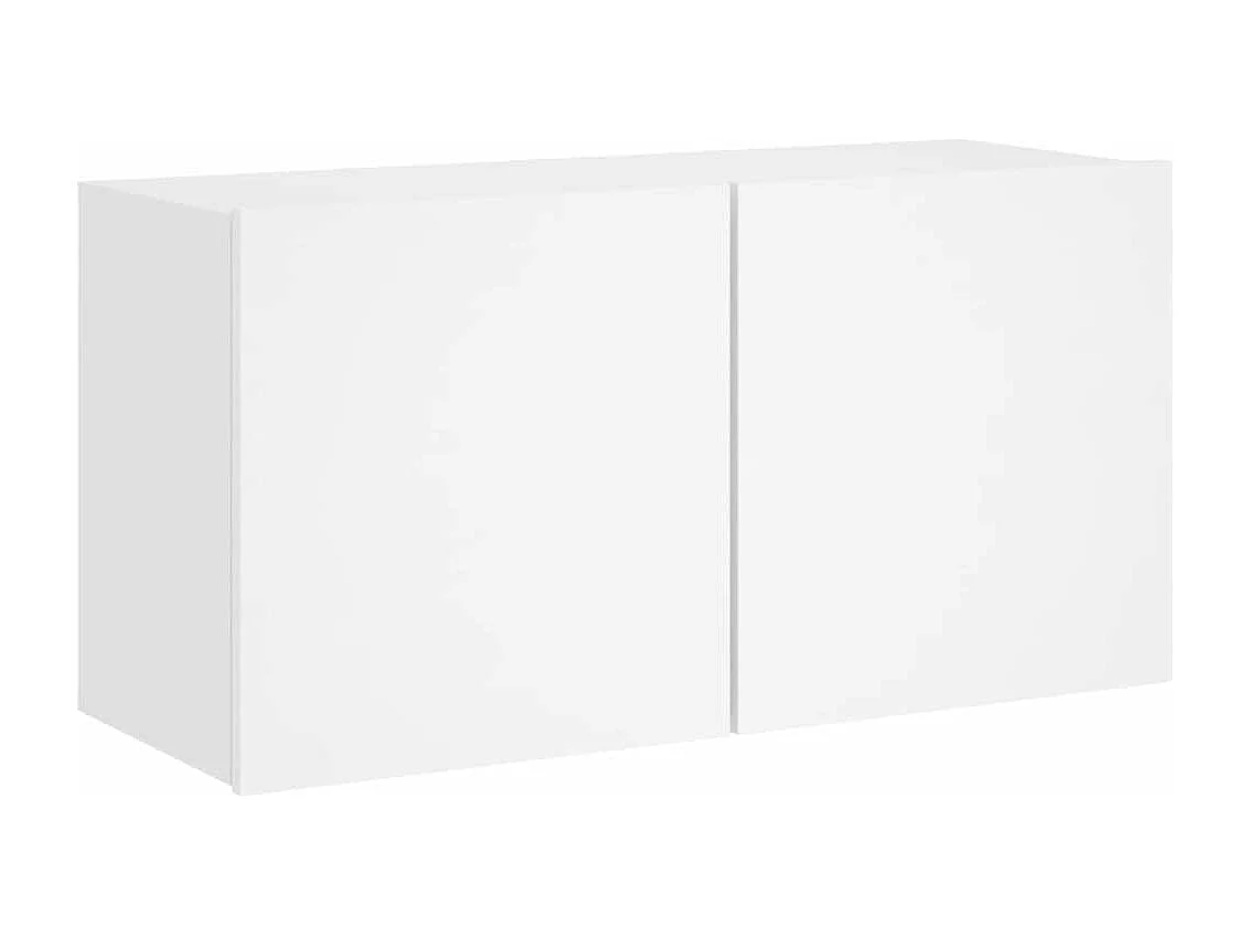 Berkfield 4 Piece TV Wall Units White Engineered Wood