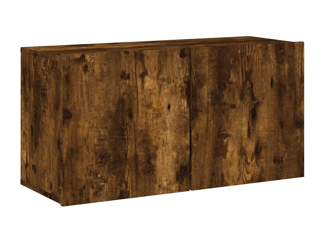 Berkfield 4 Piece TV Wall Units Smoked Oak Engineered Wood