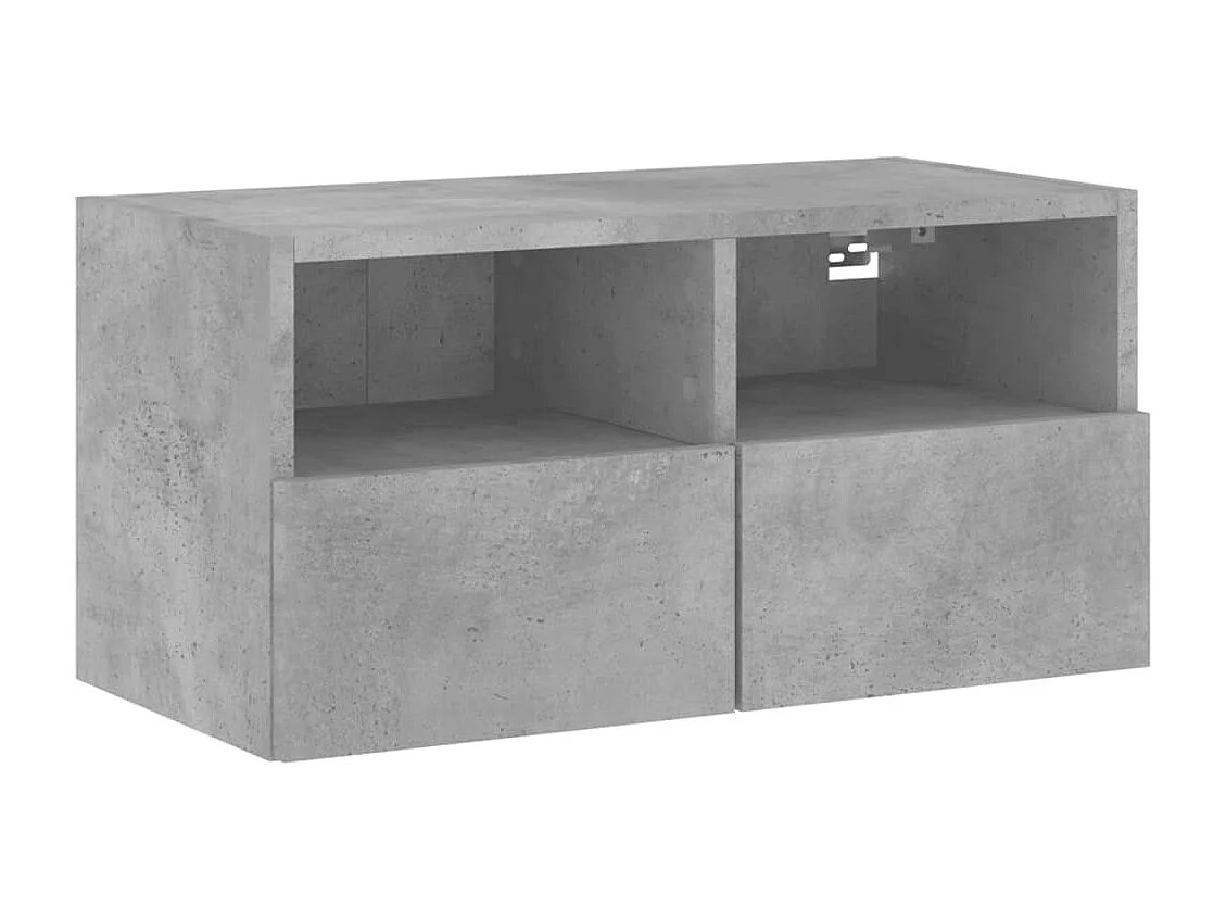 Berkfield 4 Piece TV Wall Units Concrete Grey Engineered Wood