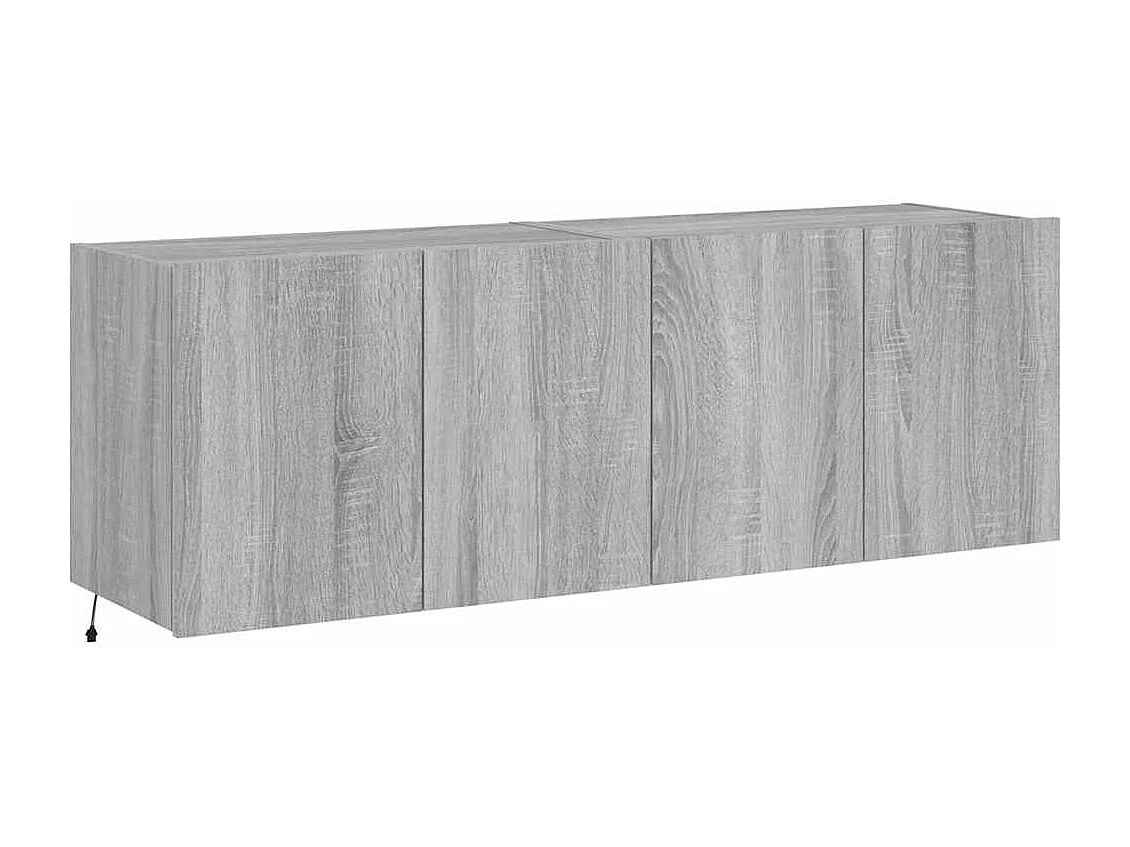 Berkfield TV Wall Cabinets with LED Lights 2 pcs Grey Sonoma 60x35x41 cm