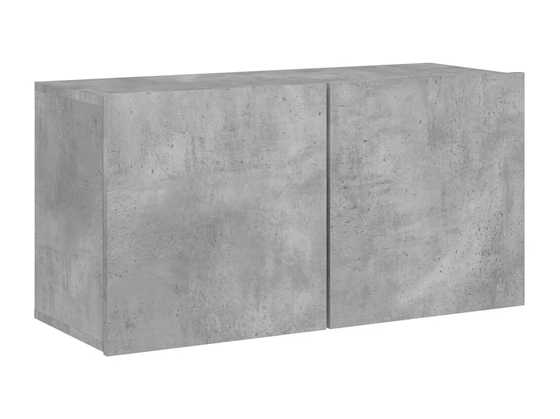 Berkfield 4 Piece TV Wall Units Concrete Grey Engineered Wood