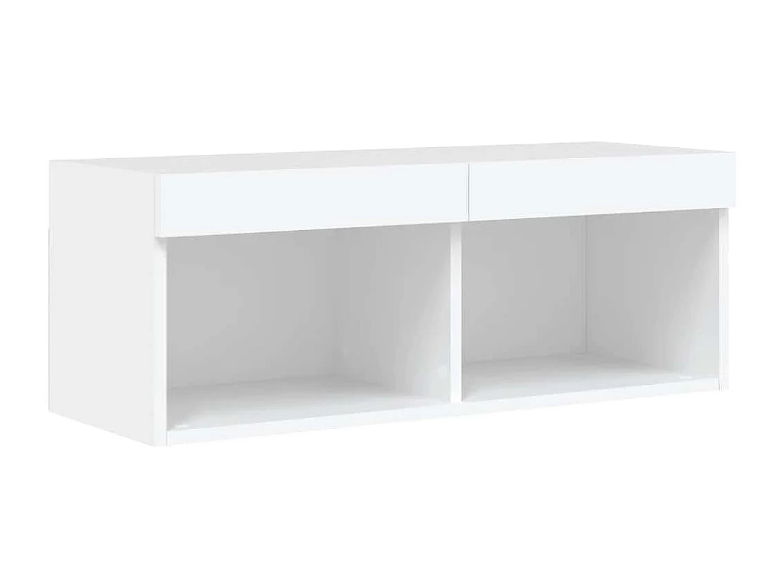 Berkfield 4 Piece TV Wall Units with LED White Engineered Wood