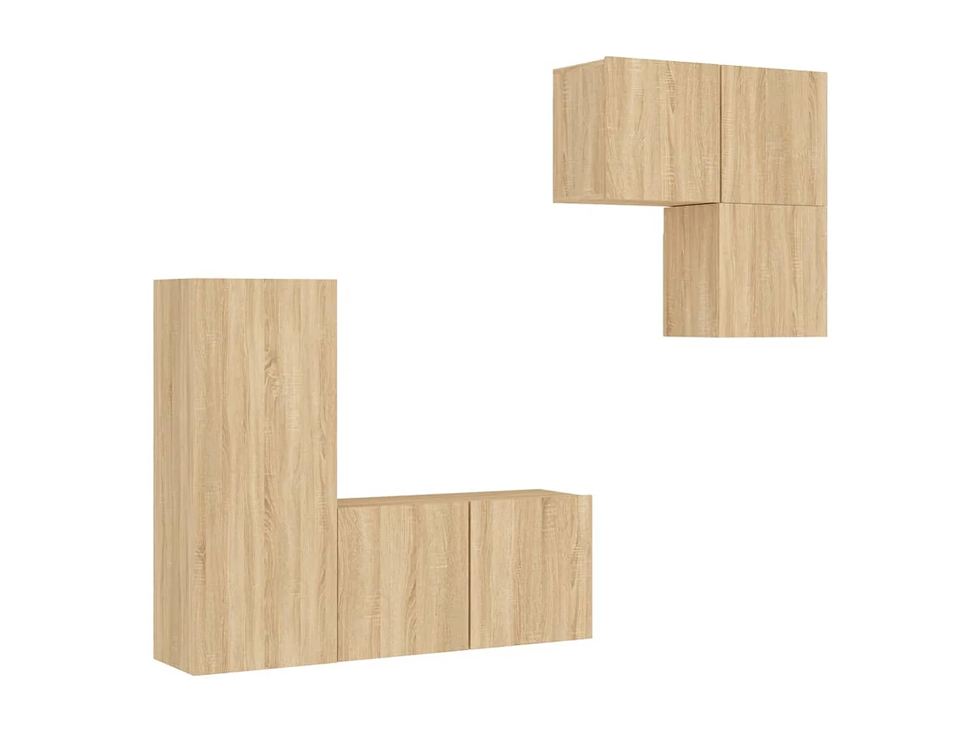 Berkfield 4 Piece TV Wall Units Sonoma Oak Engineered Wood
