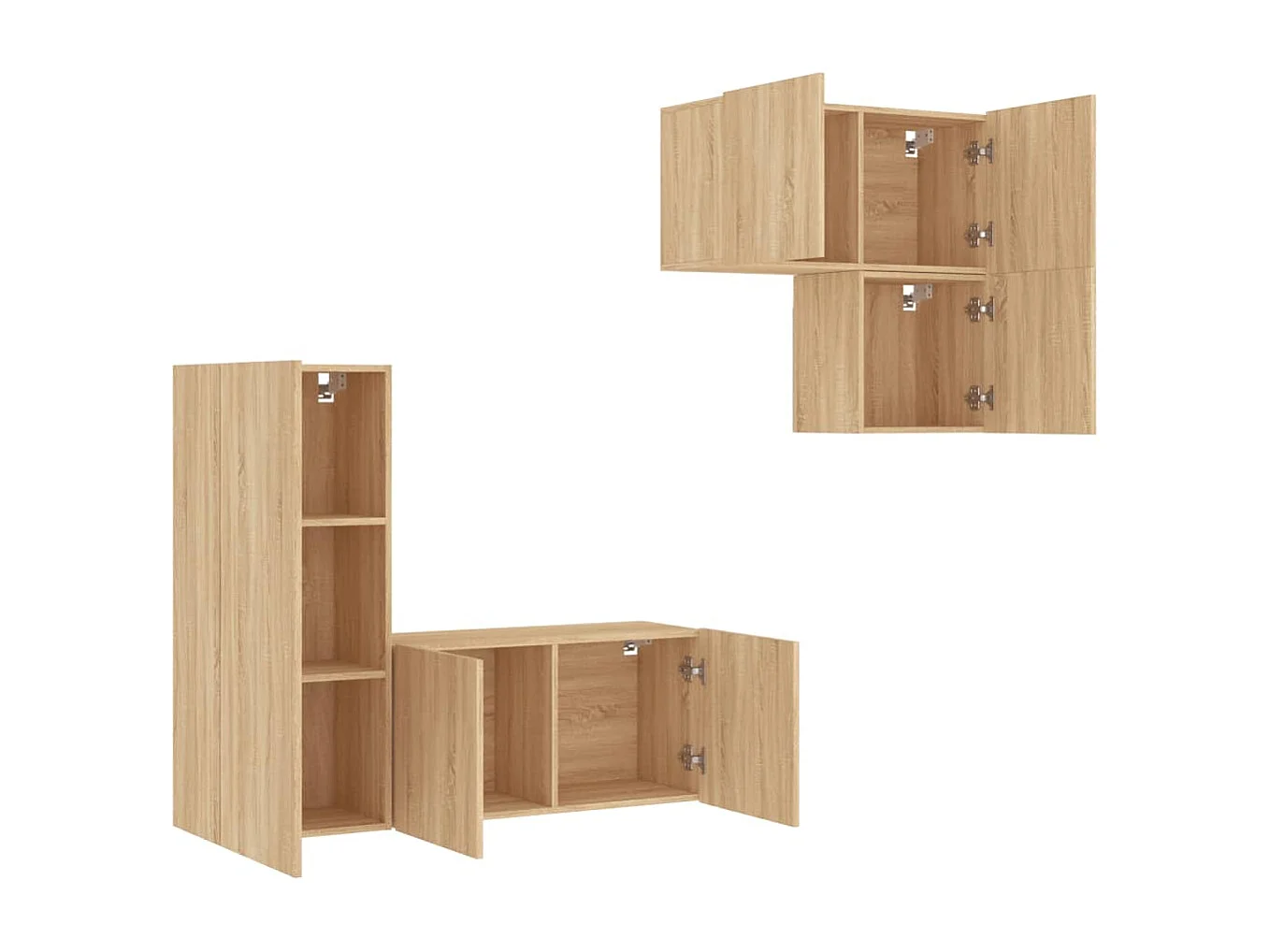 Berkfield 4 Piece TV Wall Units Sonoma Oak Engineered Wood
