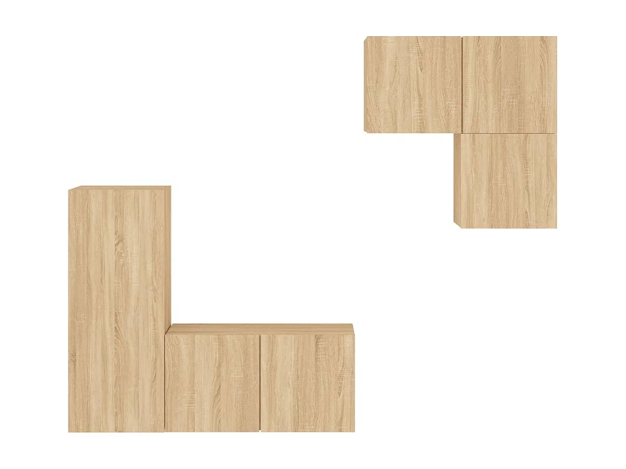 Berkfield 4 Piece TV Wall Units Sonoma Oak Engineered Wood