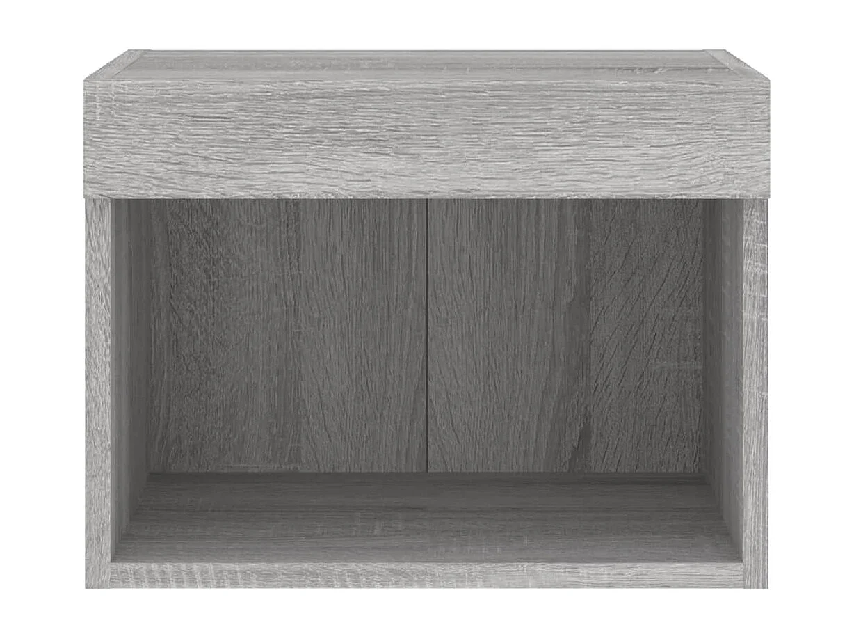 Berkfield Bedside Cabinets with LED Lights Wall-mounted 2 pcs Grey Sonoma