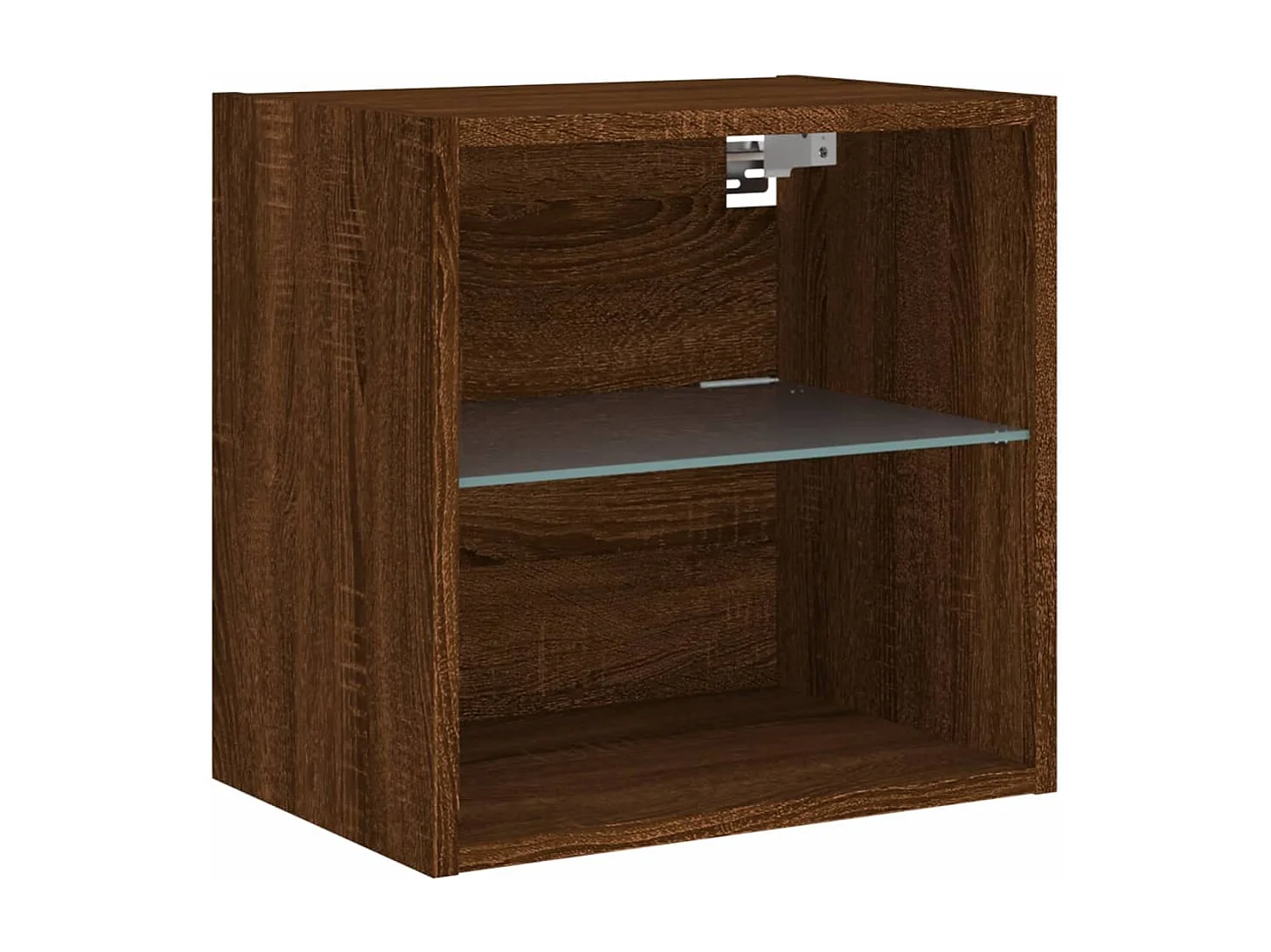 Berkfield Bedside Cabinets with LED Lights Wall-mounted 2 pcs Brown Oak