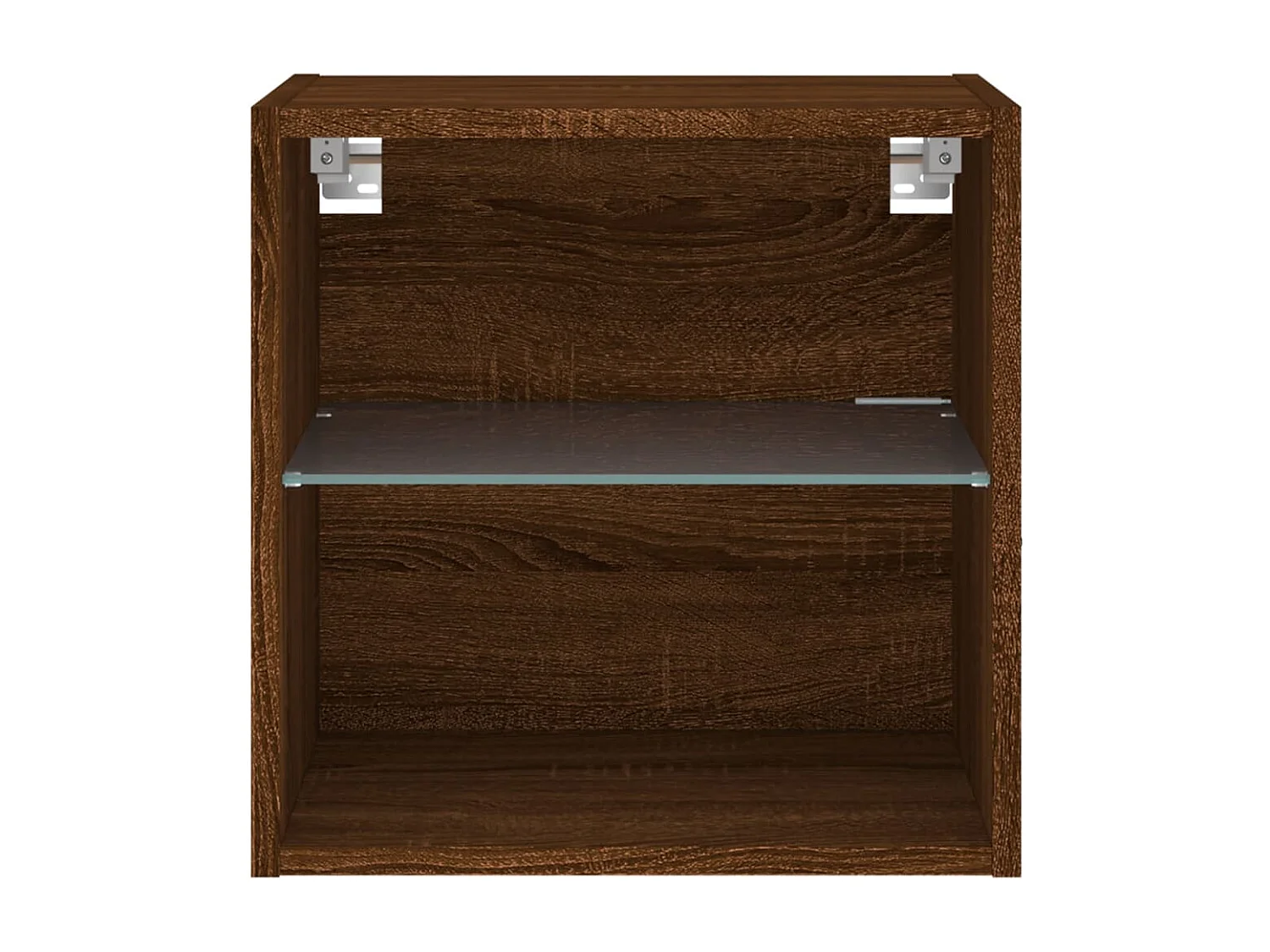 Berkfield Bedside Cabinets with LED Lights Wall-mounted 2 pcs Brown Oak