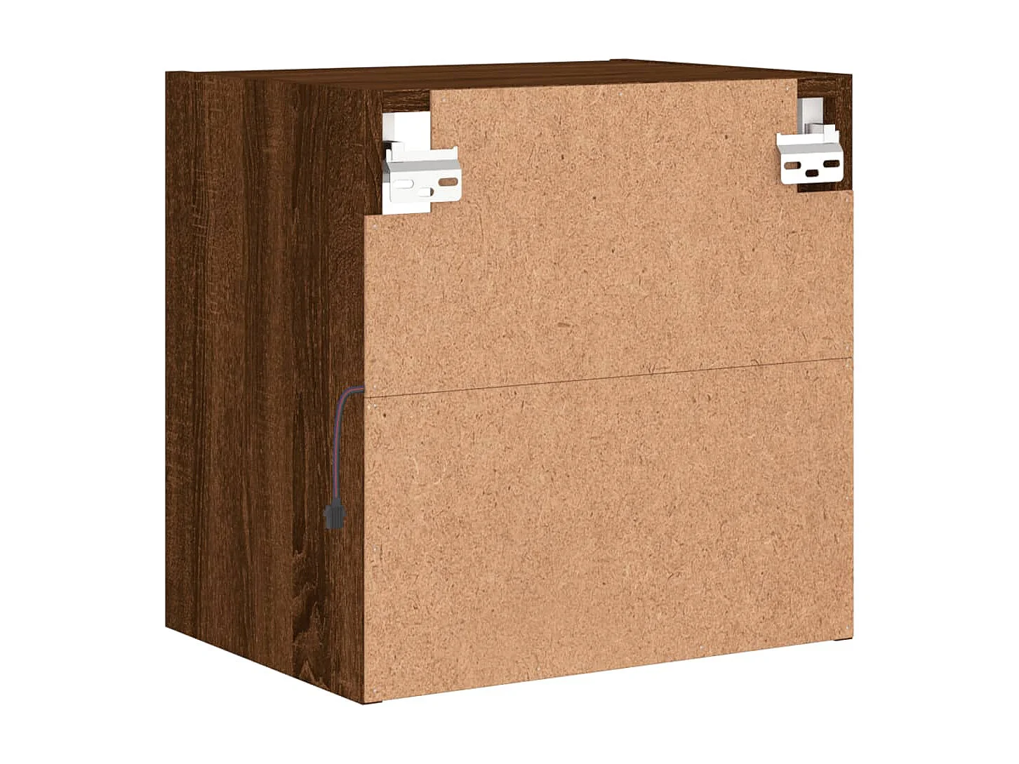 Berkfield Bedside Cabinets with LED Lights Wall-mounted 2 pcs Brown Oak