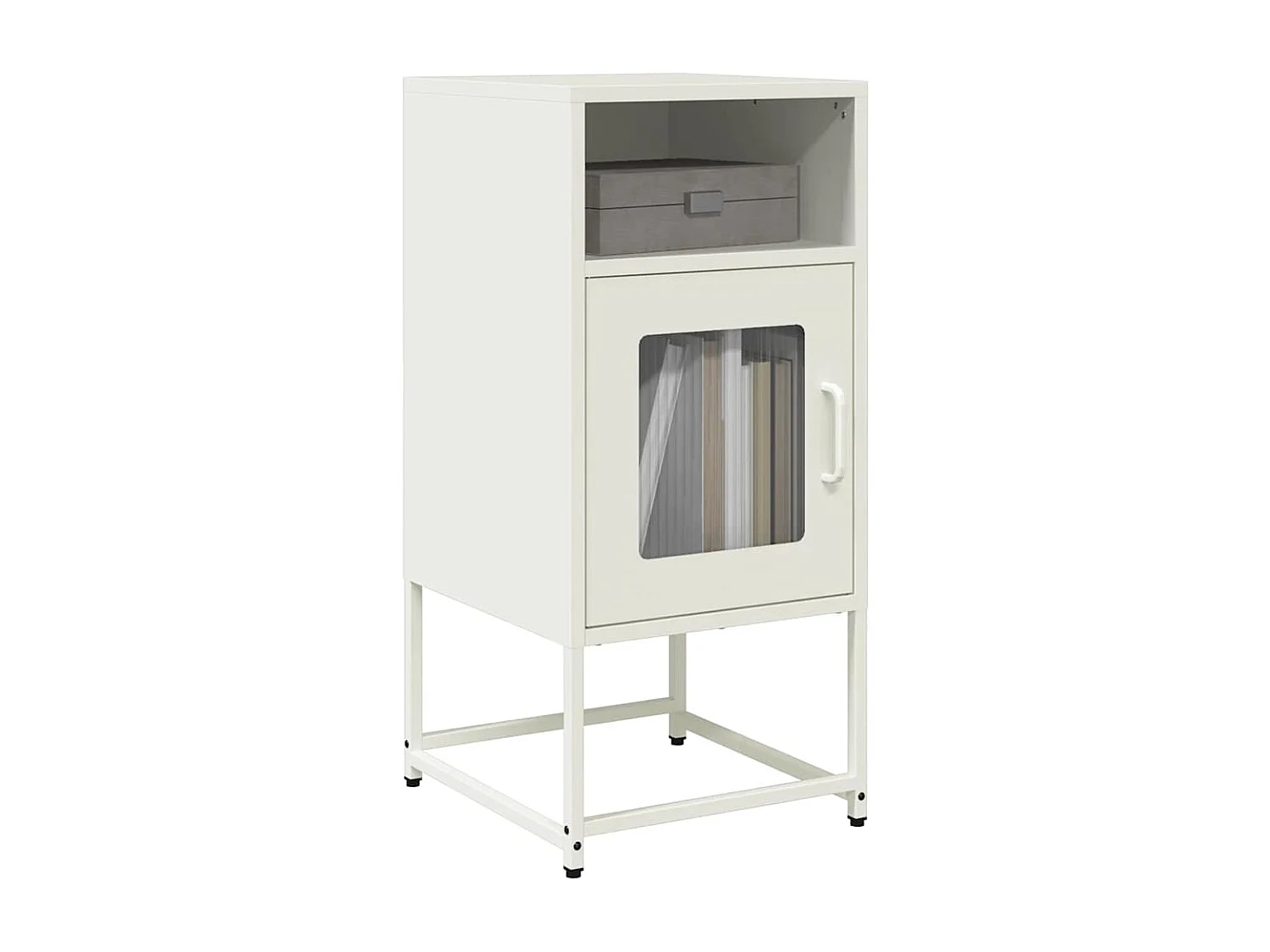 Berkfield Bedside Cabinet White 36x39x78 cm Cold-rolled Steel