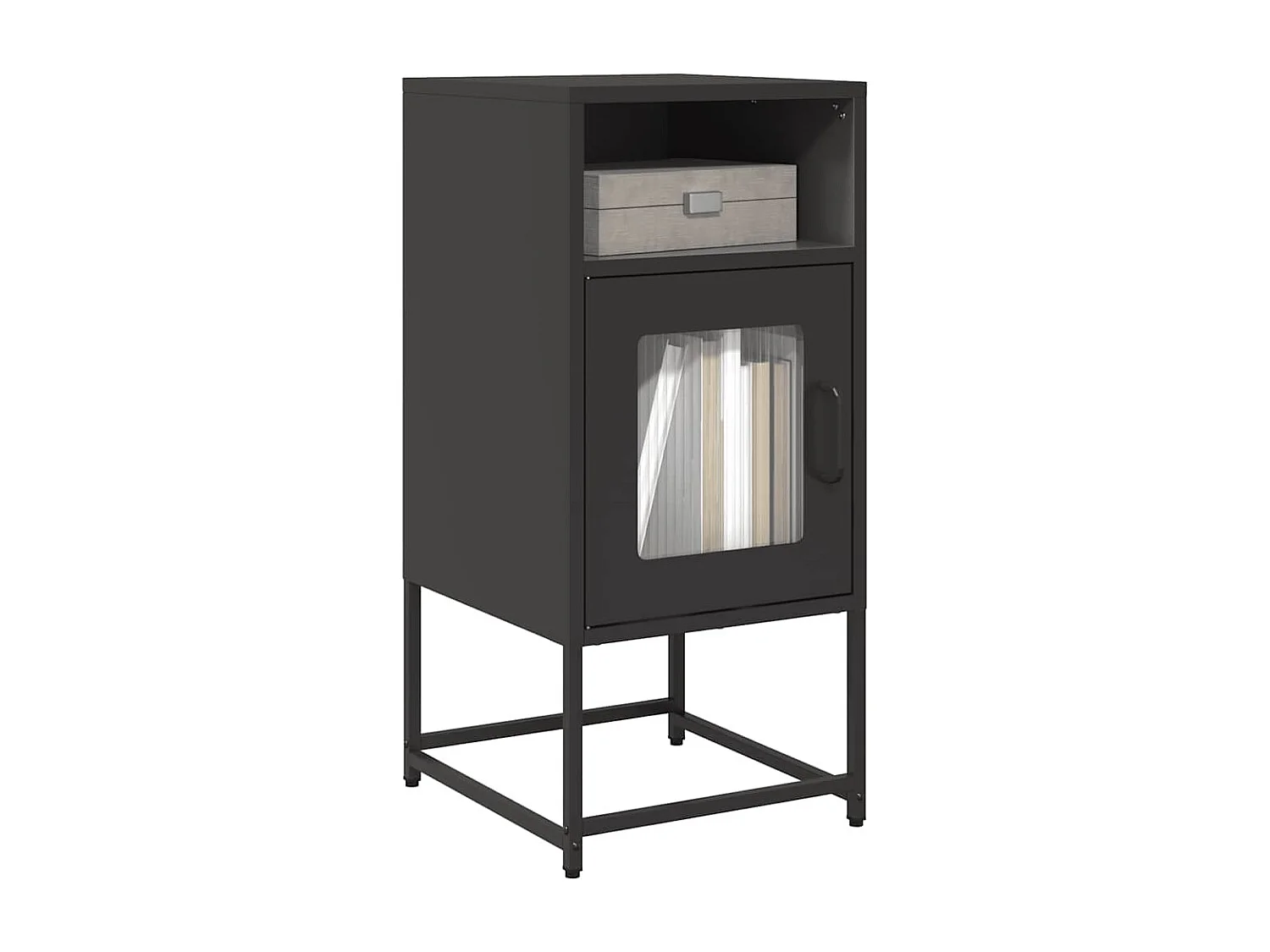 Berkfield Bedside Cabinet Black 36x39x78 cm Cold-rolled Steel
