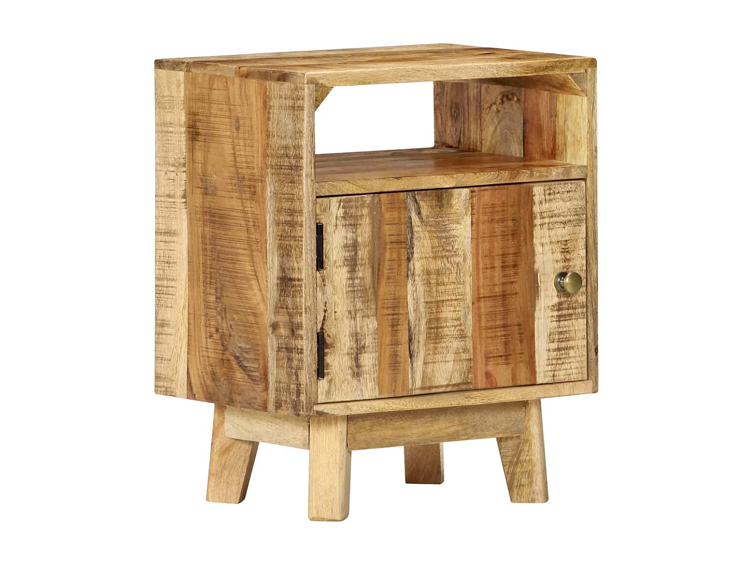 Berkfield Bedside Table 40x30x50 cm Rough Mango Wood