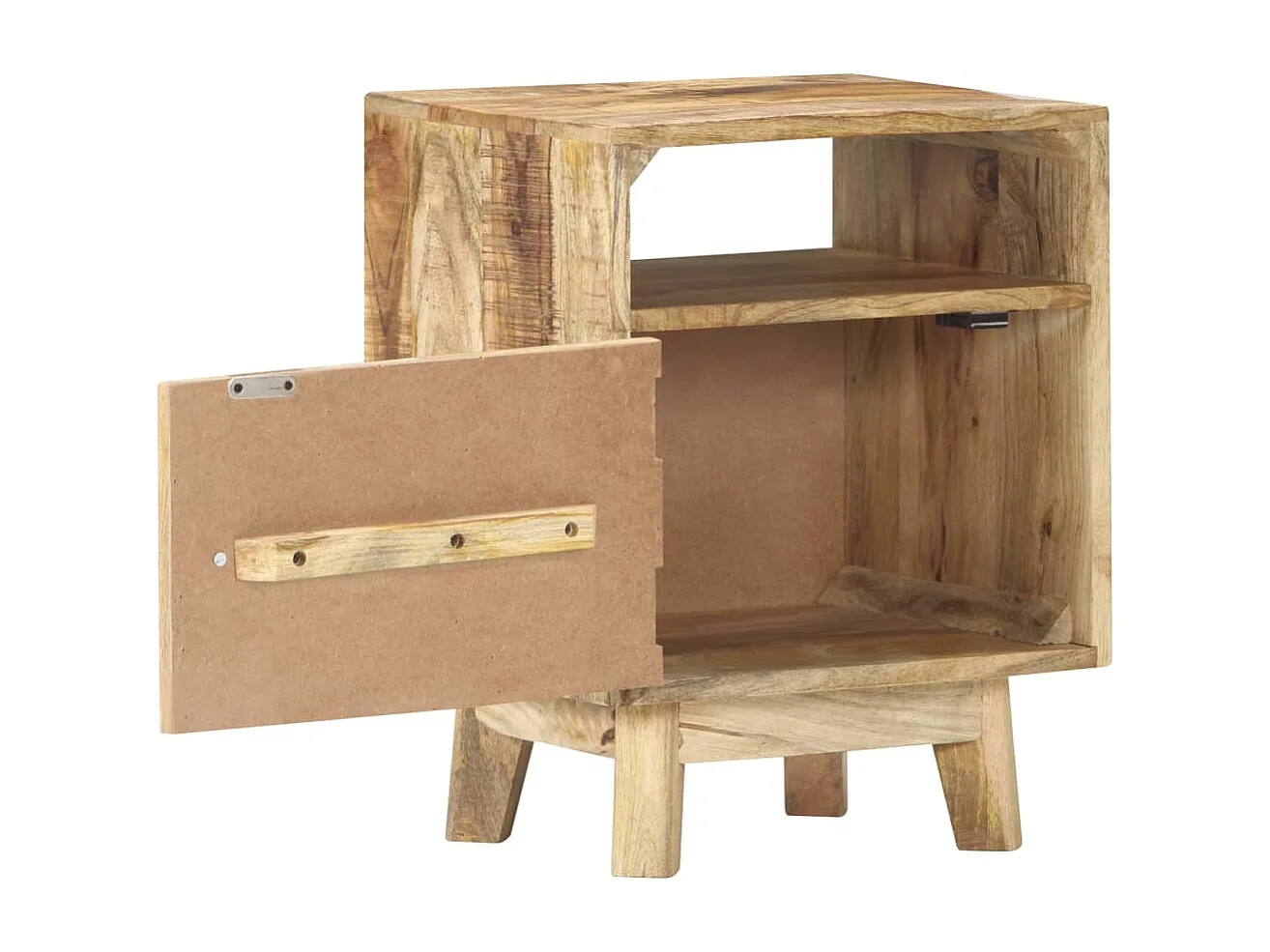 Berkfield Bedside Table 40x30x50 cm Rough Mango Wood