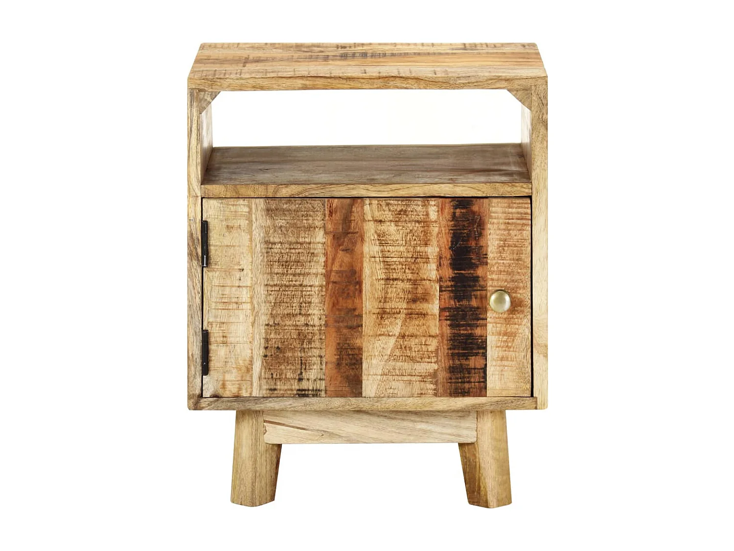 Berkfield Bedside Table 40x30x50 cm Rough Mango Wood