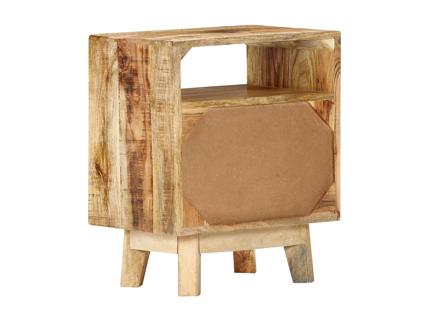 Berkfield Bedside Table 40x30x50 cm Rough Mango Wood