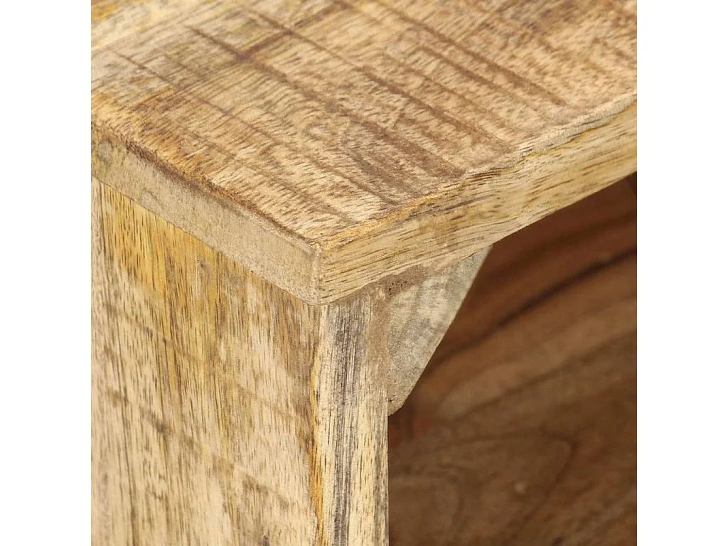 Berkfield Bedside Table 40x30x50 cm Rough Mango Wood