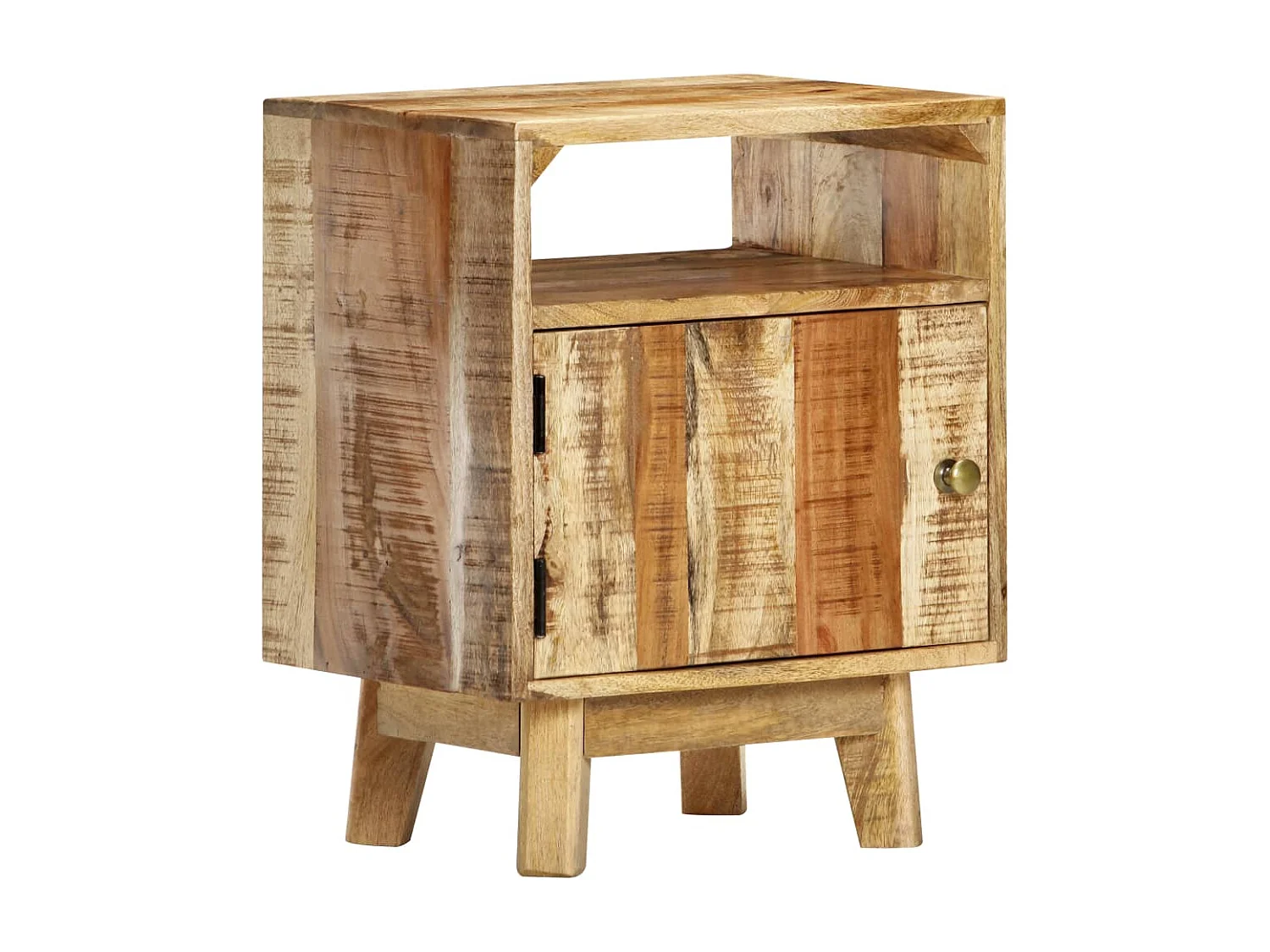 Berkfield Bedside Table 40x30x50 cm Rough Mango Wood