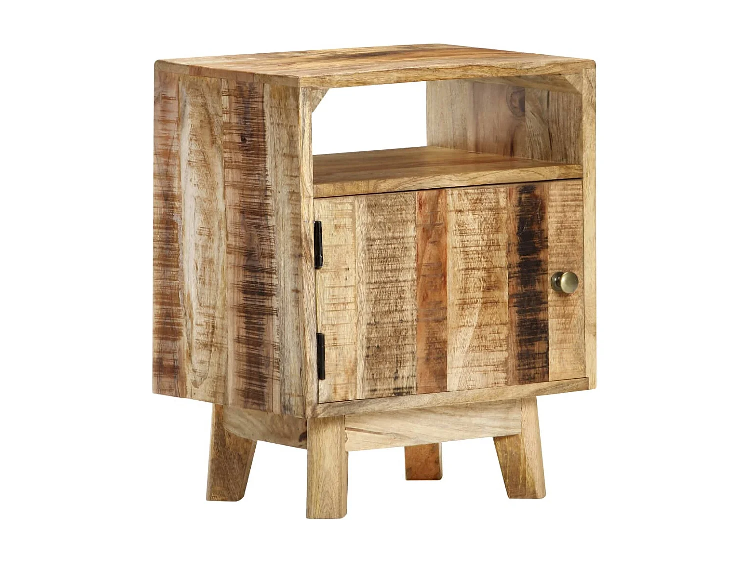 Berkfield Bedside Table 40x30x50 cm Rough Mango Wood