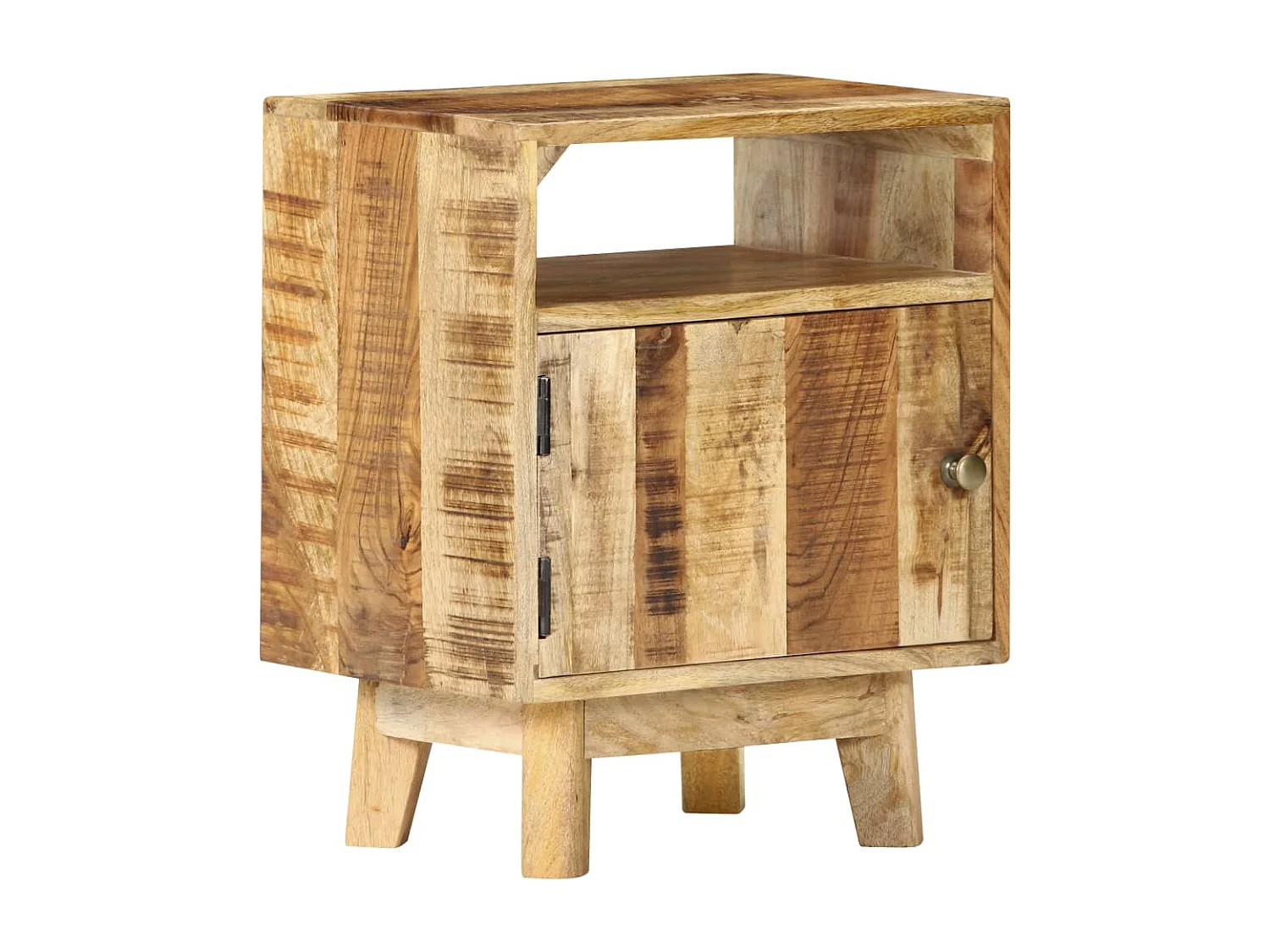 Berkfield Bedside Table 40x30x50 cm Rough Mango Wood