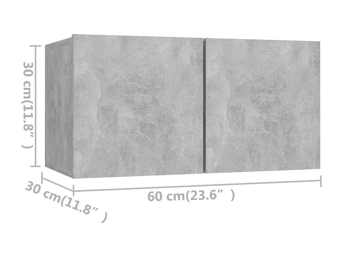 Berkfield 4 Piece TV Cabinet Set Concrete Grey Engineered Wood