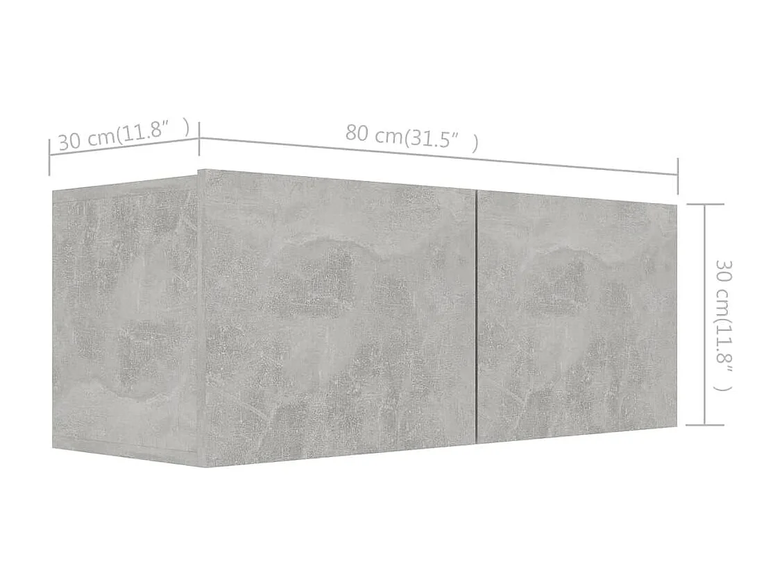 Berkfield 4 Piece TV Cabinet Set Concrete Grey Engineered Wood