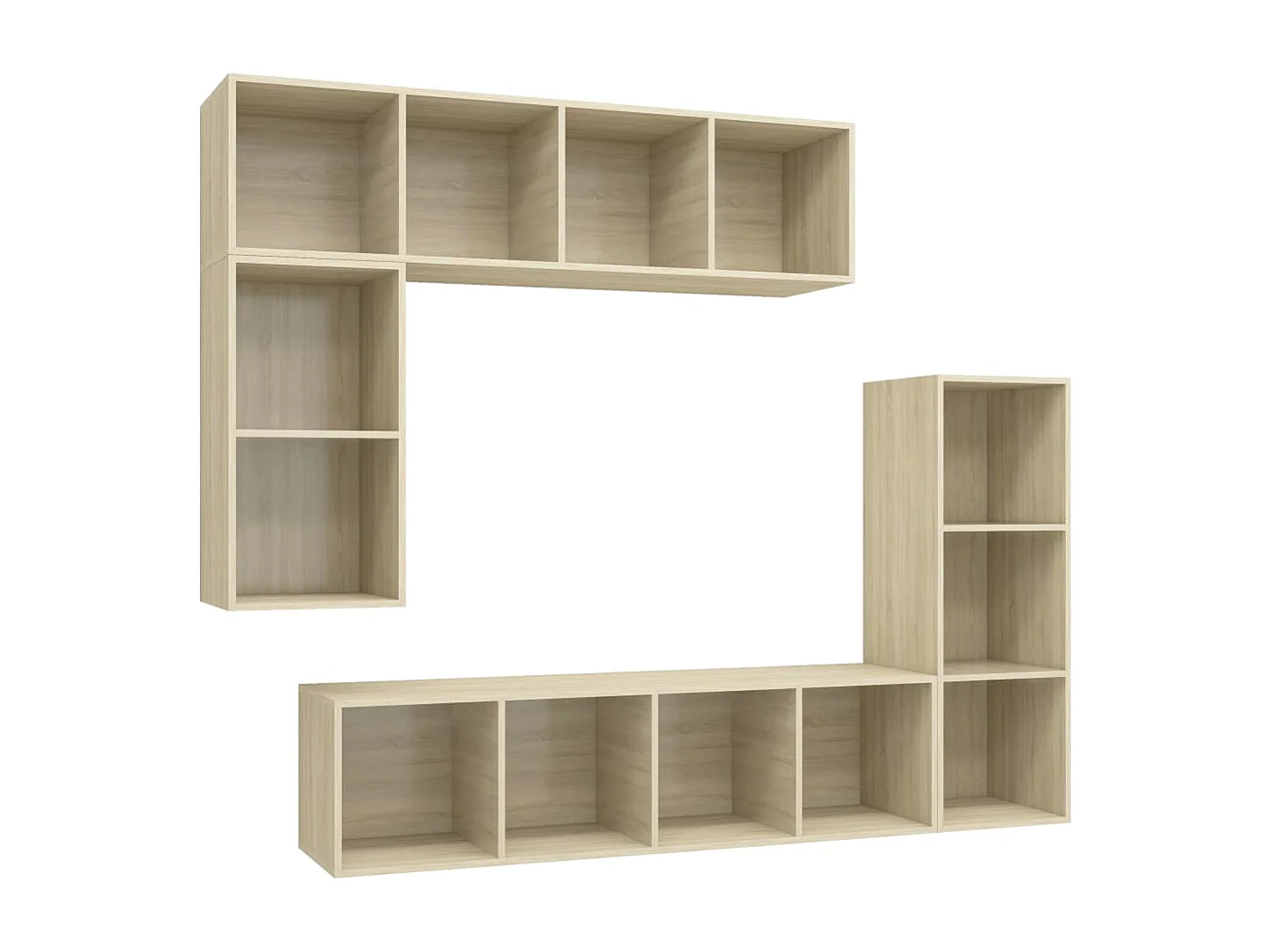 Berkfield 4 Piece TV Cabinet Set Sonoma Oak Engineered Wood