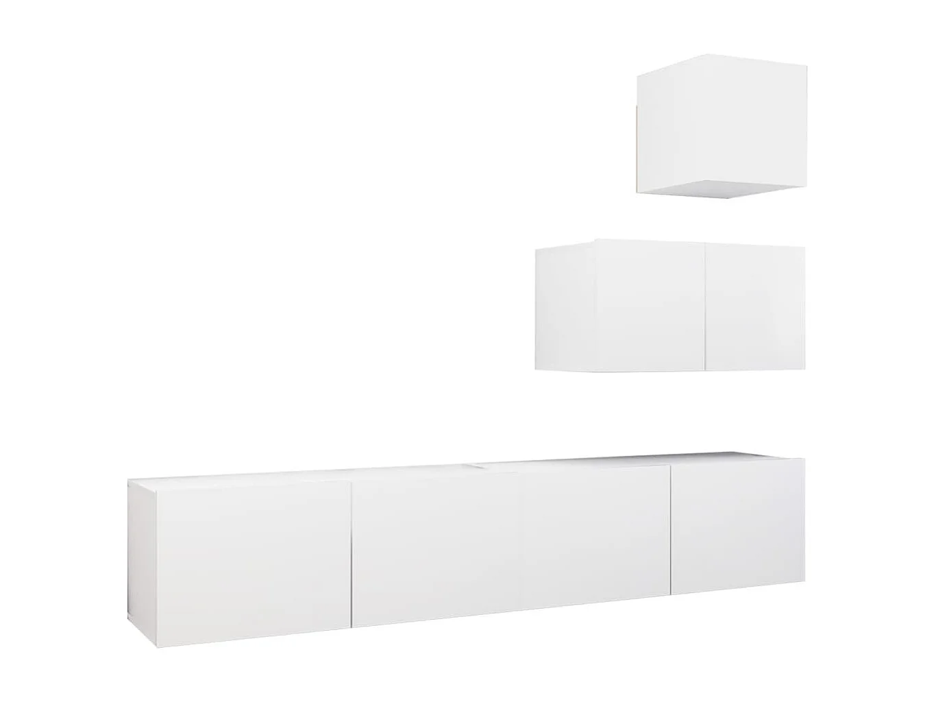Berkfield 4 Piece TV Cabinet Set White Engineered Wood