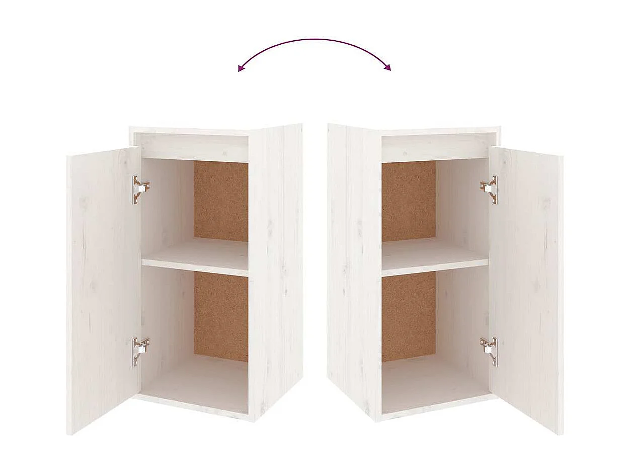 Berkfield TV Cabinets 4 pcs White Solid Wood Pine