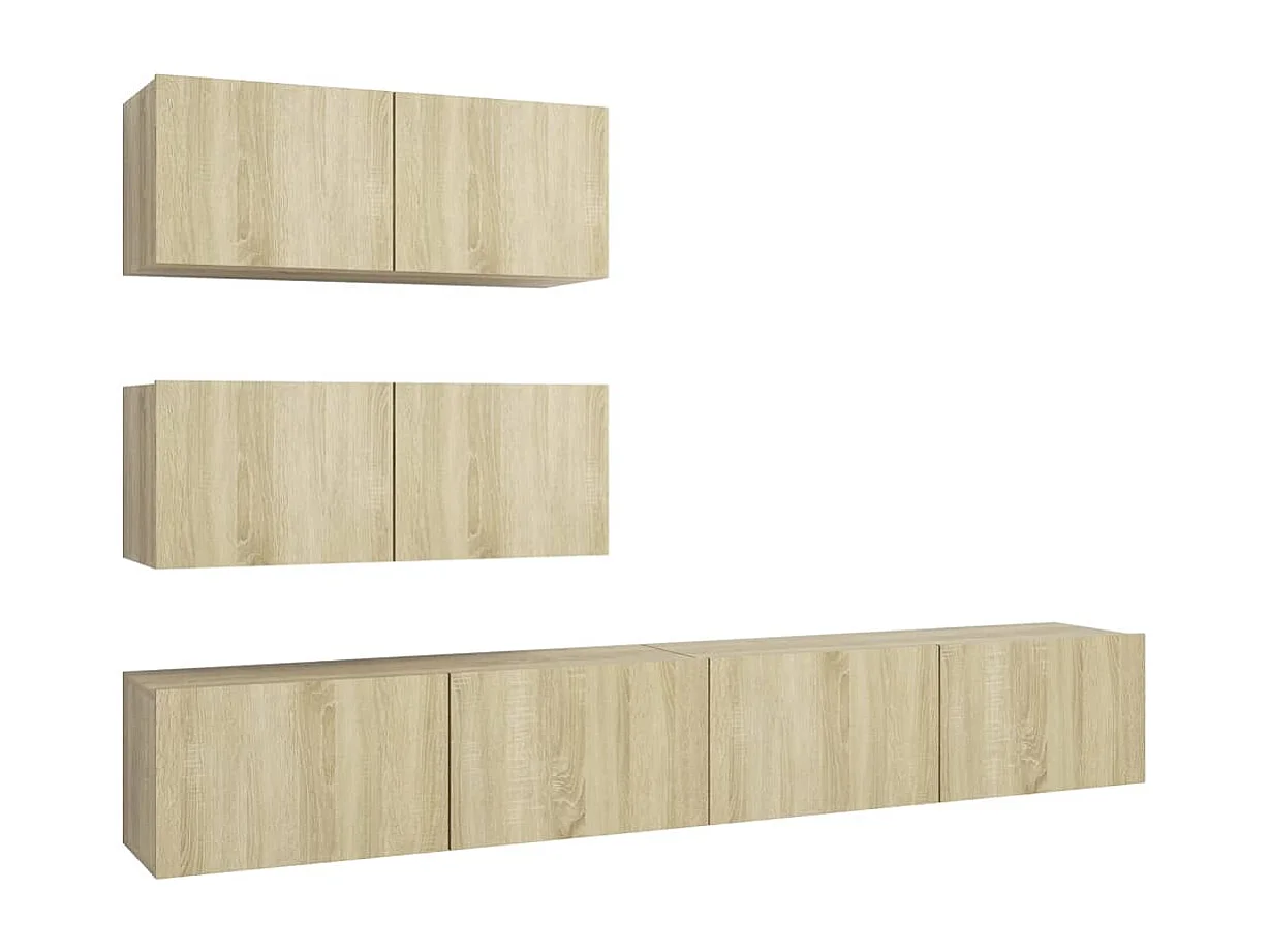 Berkfield 4 Piece TV Cabinet Set Sonoma Oak Engineered Wood
