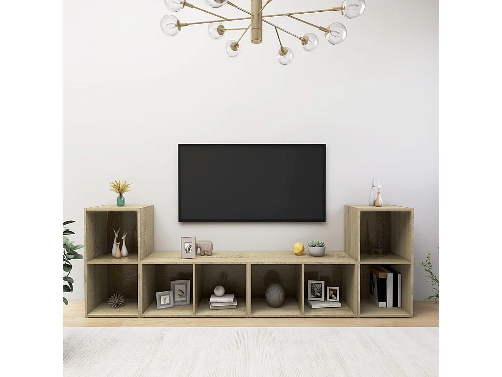 Berkfield TV Cabinets 4 pcs Sonoma Oak 72x35x36.5 cm Engineered Wood