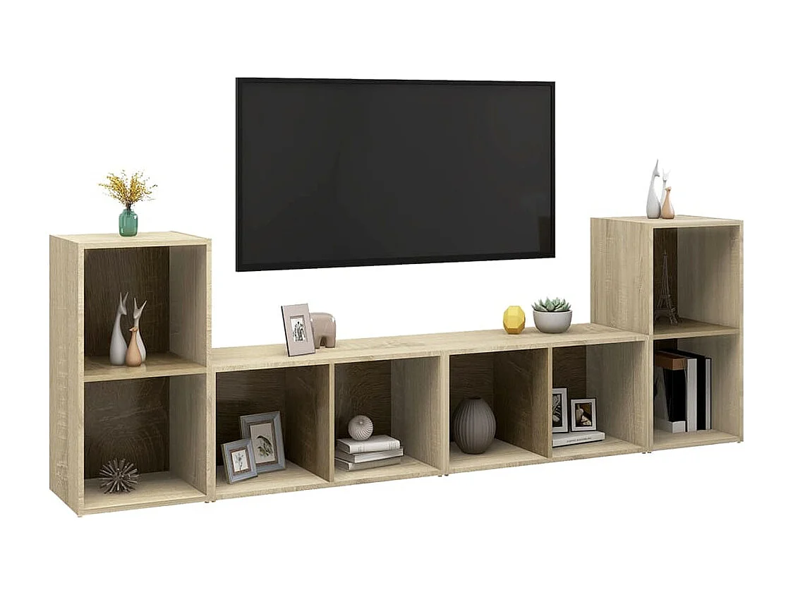 Berkfield TV Cabinets 4 pcs Sonoma Oak 72x35x36.5 cm Engineered Wood