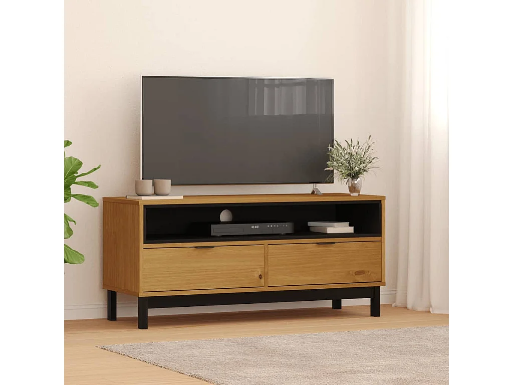 Berkfield TV Cabinet FLAM 110x40x50 cm Solid Wood Pine
