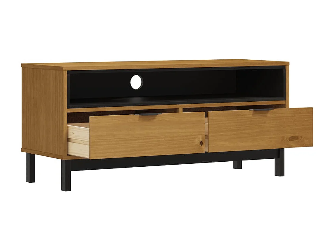 Berkfield TV Cabinet FLAM 110x40x50 cm Solid Wood Pine