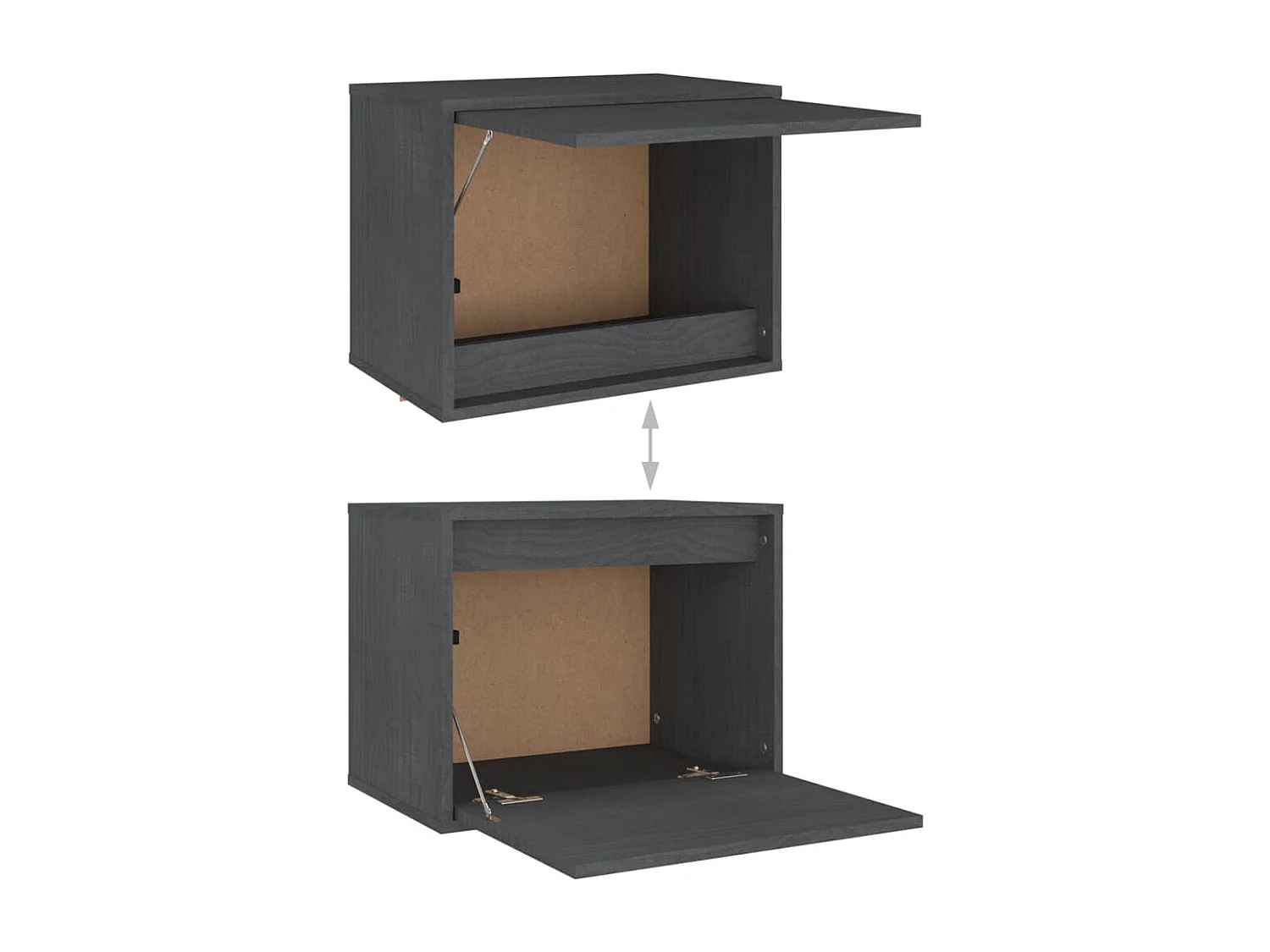 Berkfield TV Cabinets 4 pcs Grey Solid Wood Pine
