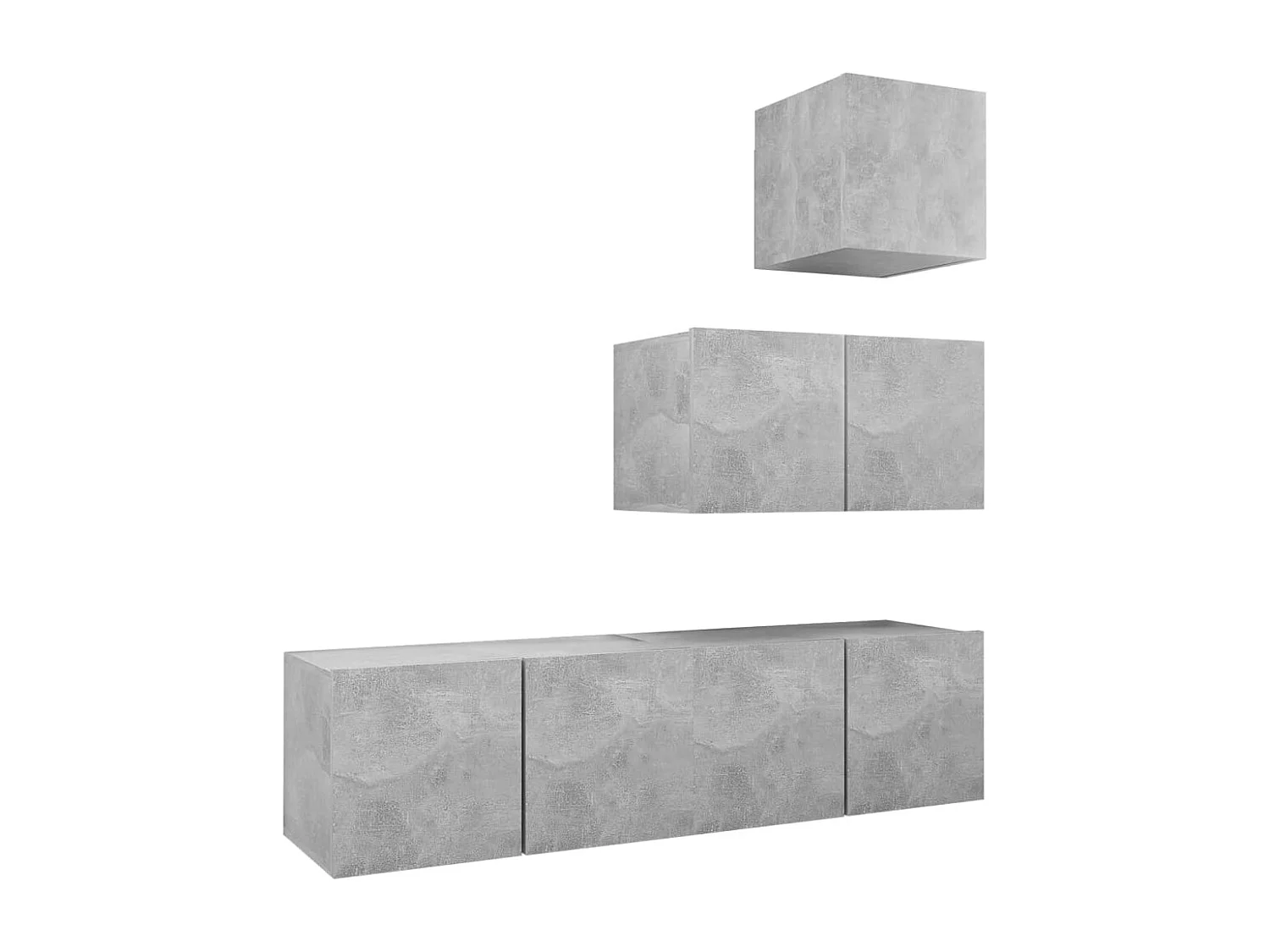 Berkfield 4 Piece TV Cabinet Set Concrete Grey Engineered Wood