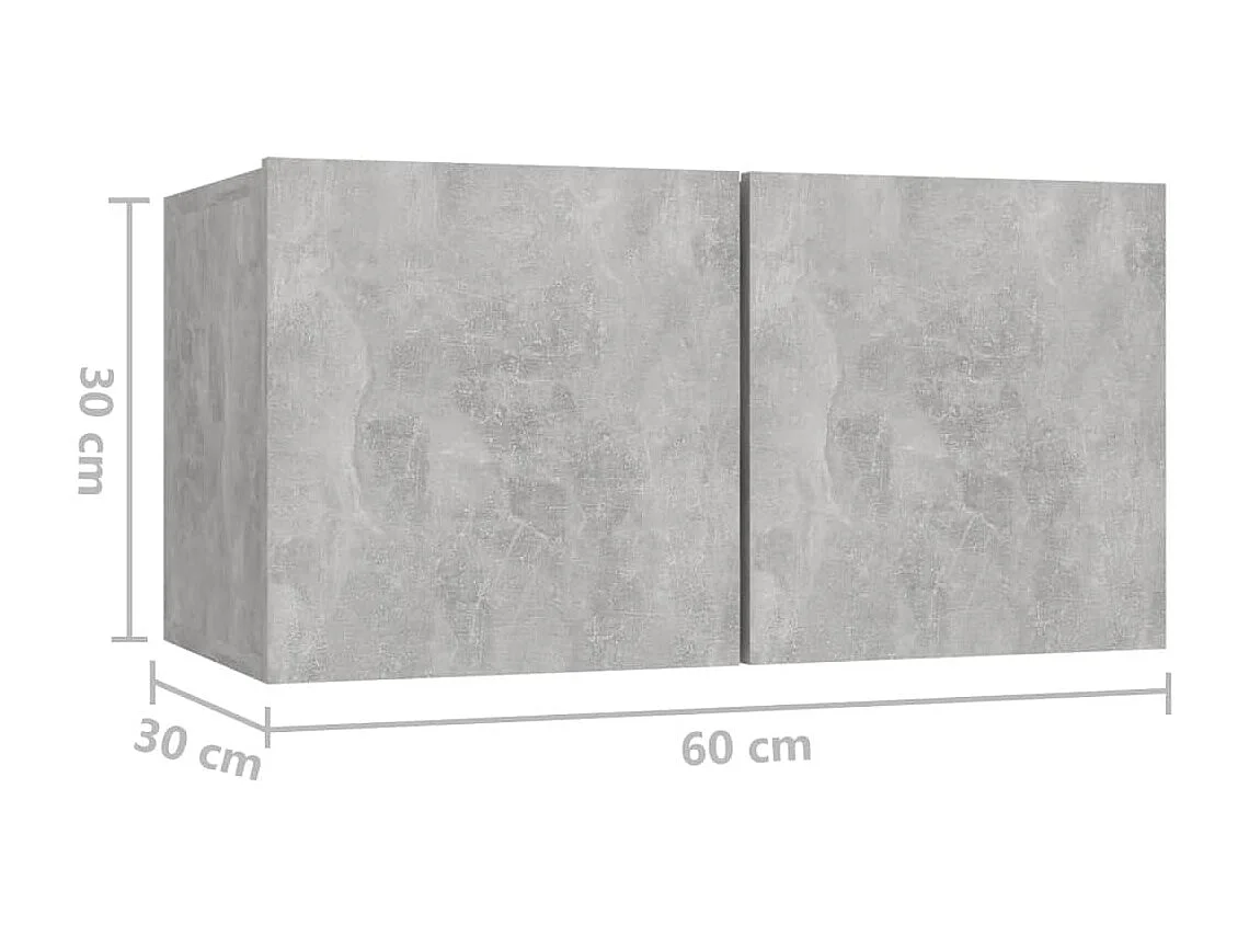 Berkfield 4 Piece TV Cabinet Set Concrete Grey Engineered Wood