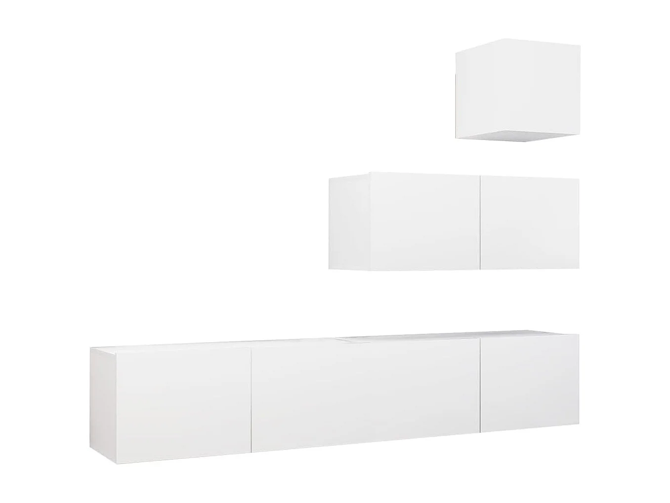 Berkfield 4 Piece TV Cabinet Set White Engineered Wood