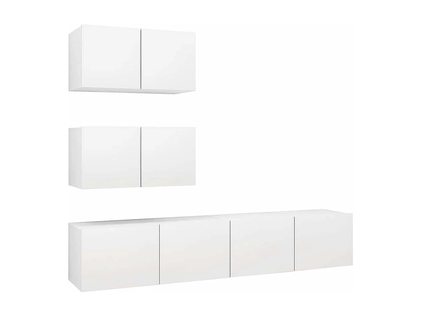 Berkfield 4 Piece TV Cabinet Set White Engineered Wood