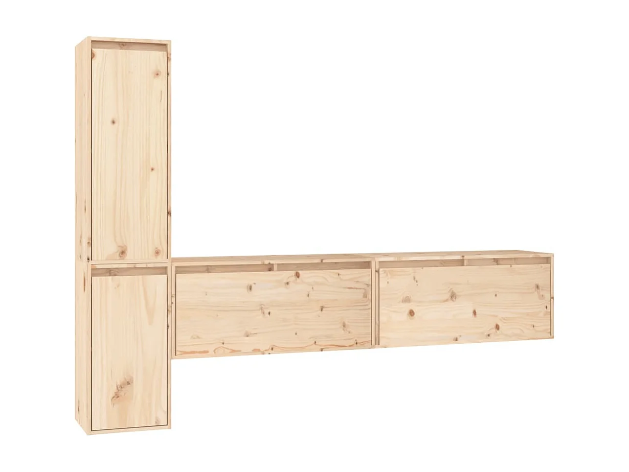 Berkfield TV Cabinets 4 pcs Solid Wood Pine