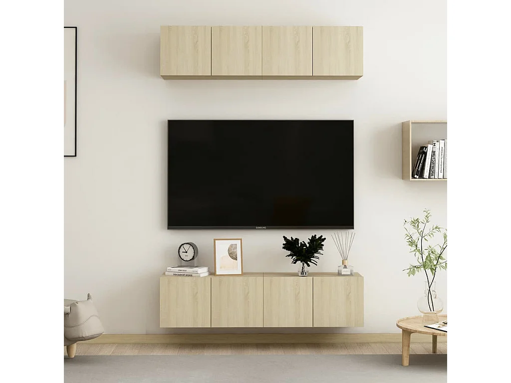 Berkfield TV Cabinets 4 pcs Sonoma Oak 60x30x30 cm Engineered Wood