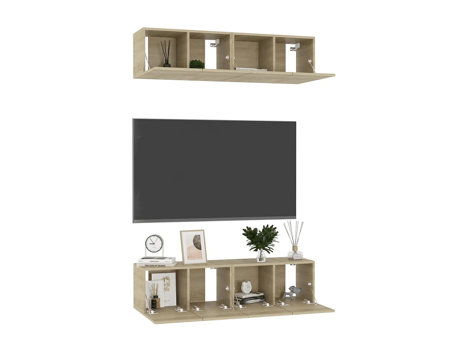 Berkfield TV Cabinets 4 pcs Sonoma Oak 60x30x30 cm Engineered Wood