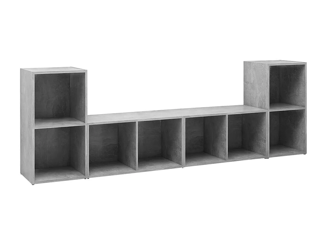 Berkfield TV Cabinets 4 pcs Concrete Grey 72x35x36.5 cm Engineered Wood