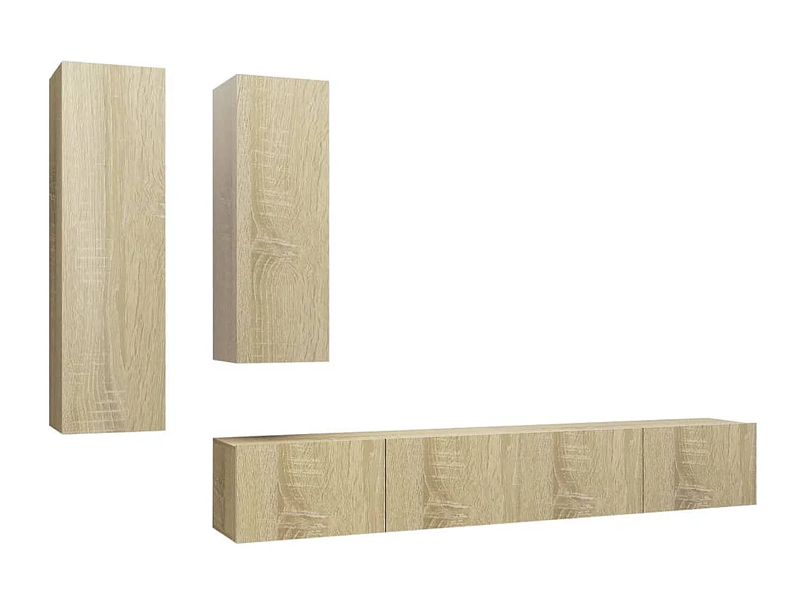 Berkfield 4 Piece TV Cabinet Set Sonoma Oak Engineered Wood