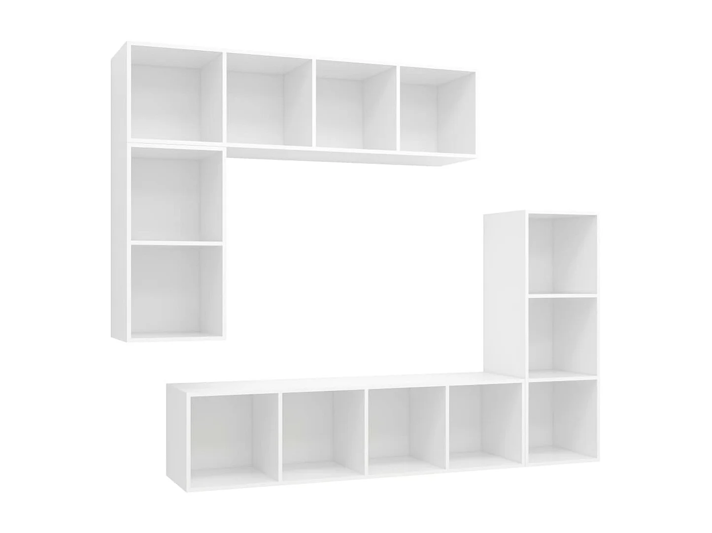 Berkfield 4 Piece TV Cabinet Set White Engineered Wood